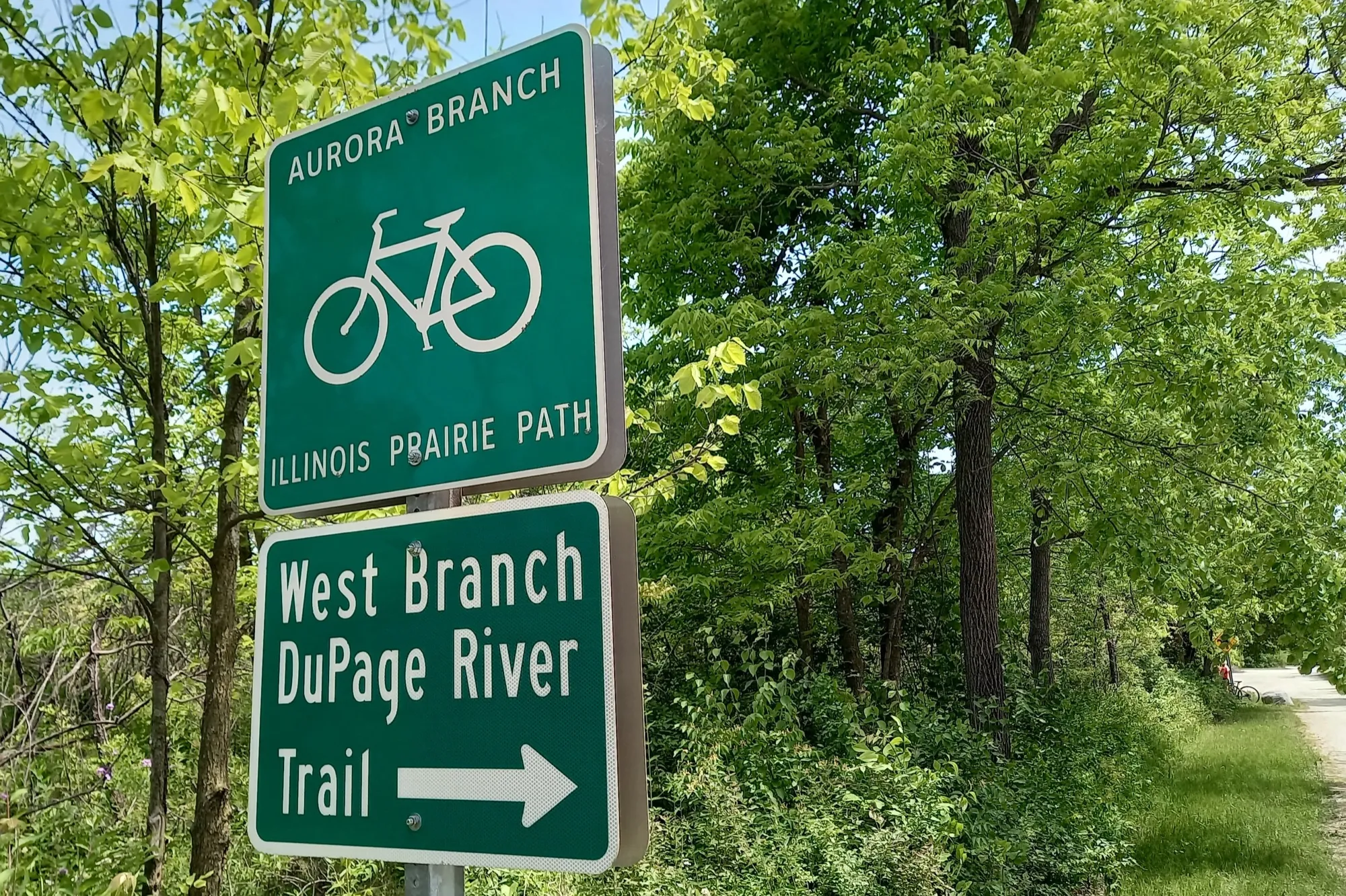 Where the Prairie Path meets the DuPage River Trail