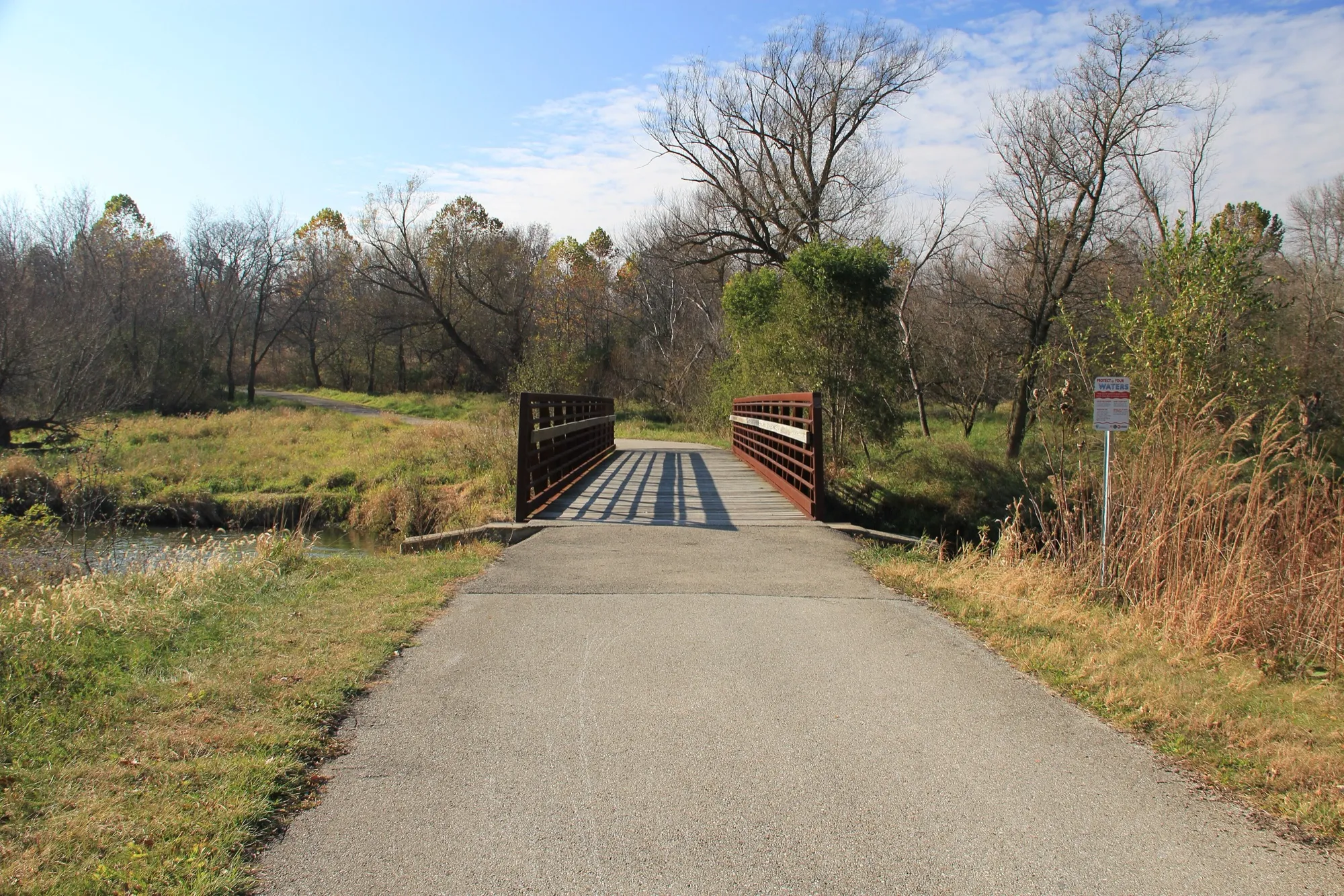 Trail bridge over the DuPage River